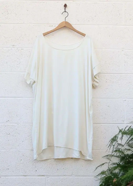 SALE - Everyday Magnolia Short Kaftan / Natural / M-XL / Raw Silk (177)