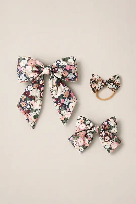 Hair Bows in Midnight Garden
