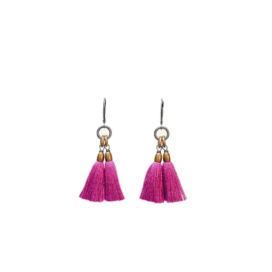 Fan Earrings - Hot Violet