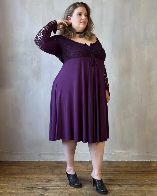 FW'24: Lace Overlay Dress in Purple Nightshade (Pre-Order)
