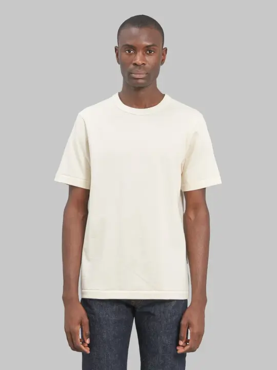 Merz b. Schwanen 214 2-Thread Heavyweight 7.2oz Crewneck Loopwheeled Relaxed Fit T-Shirt Nature