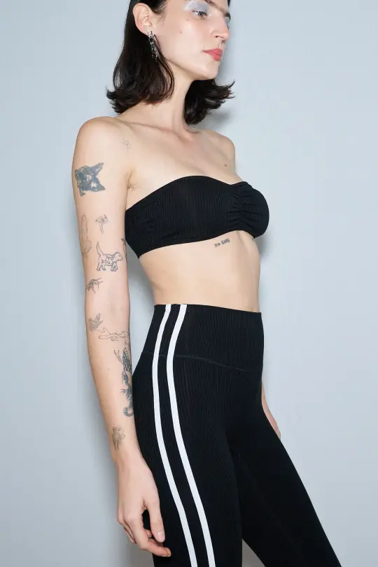 Tencel Rib Scrunch Tube Bra