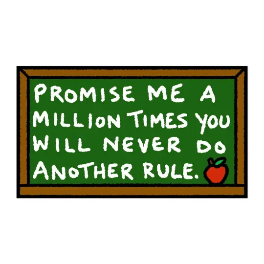 Promise me a million times you will never do another rule bumper sticker