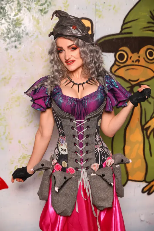 *FREE SKIRT INCLUDED!* Courtier in Weathered Gray Canvas with Enchanted Oracle Panels - Spooky Saturday Part 2