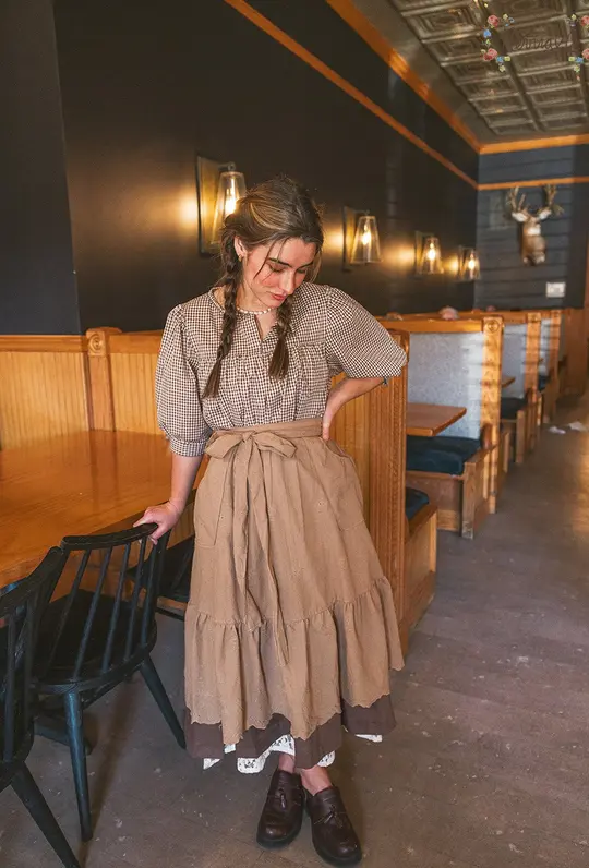 Cotton Folk Apron in Cortado
