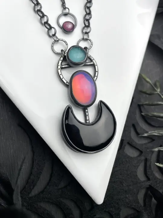 Black Onyx Moon Talisman