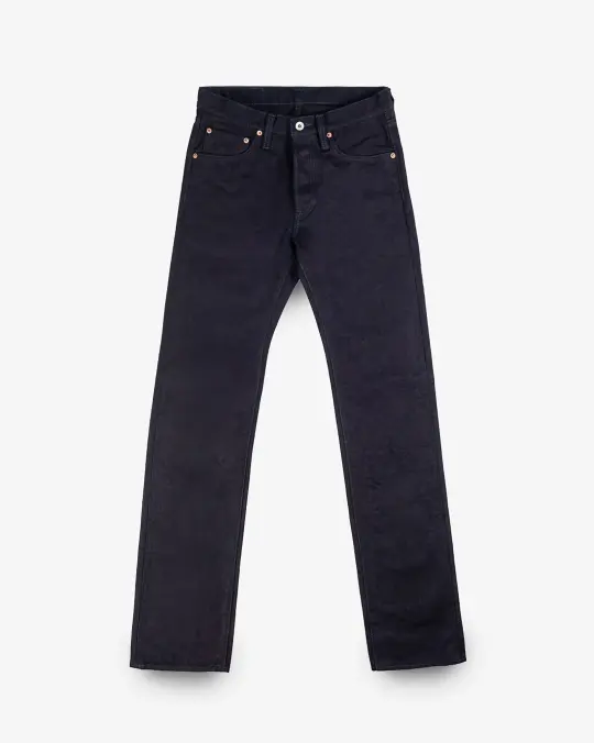 14oz Selvedge Denim Slim Straight Cut Jeans - Indigo/Black