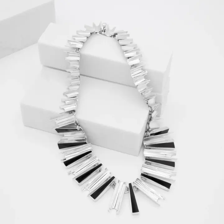 Sterling Silver Chimes Black Onyx Necklace