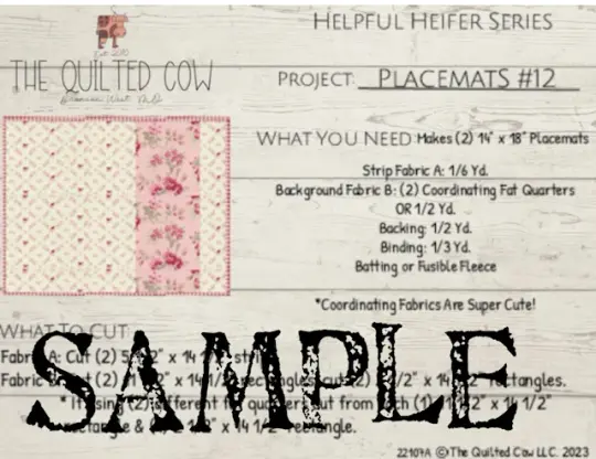 Helpful Heifer Placemats #12