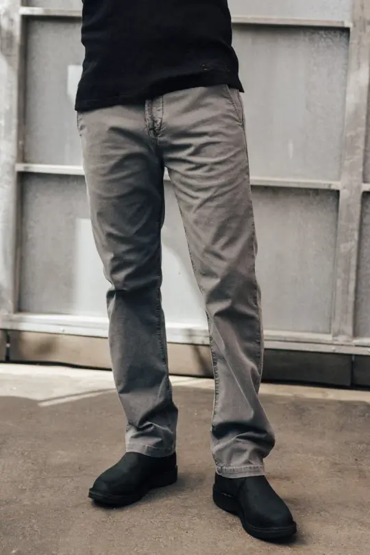 The Pipe Straight Oxford Chino - Charcoal