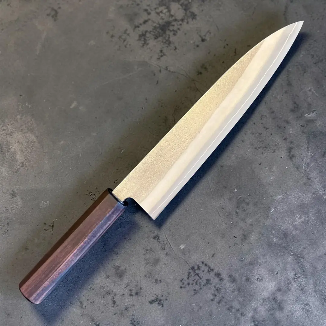 Yoshikane SKD Nashiji Gyuto 210mm with Mono Ebony Handle