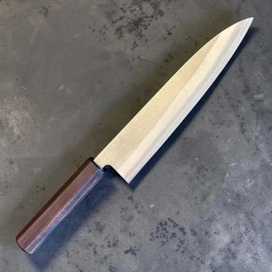 Yoshikane SKD Nashiji Gyuto 210mm with Mono Ebony Handle