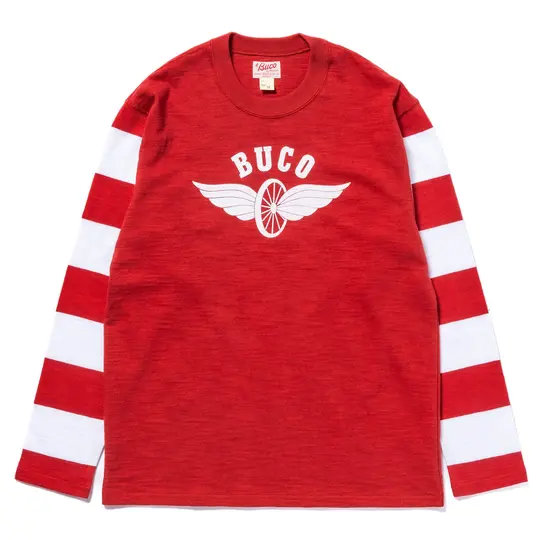 BUCO STRIPED SLEEVE TEE / FLYING WHEEL