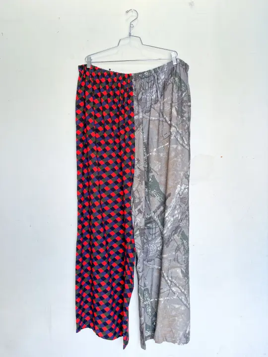 #49: 4X Scrap Split Print Lazy Pants - Diamond / Forest Camo
