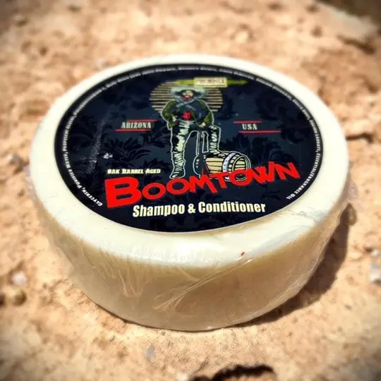 Boomtown Bay Rum Shampoo & Conditioner Puck- Gun Smoke, Leather & West Indian Bay Rum