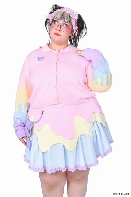 Gloomy Bear x My Violet  - Pastel Drip Cardigan