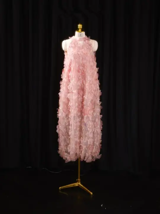 Light pink sleeveless tulip skirt long ball gown, bridal dress R8910