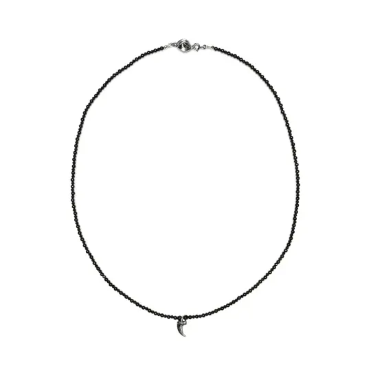 The Petite Night Cat. Onyx & Spinel Mourning Strand. * Limited *