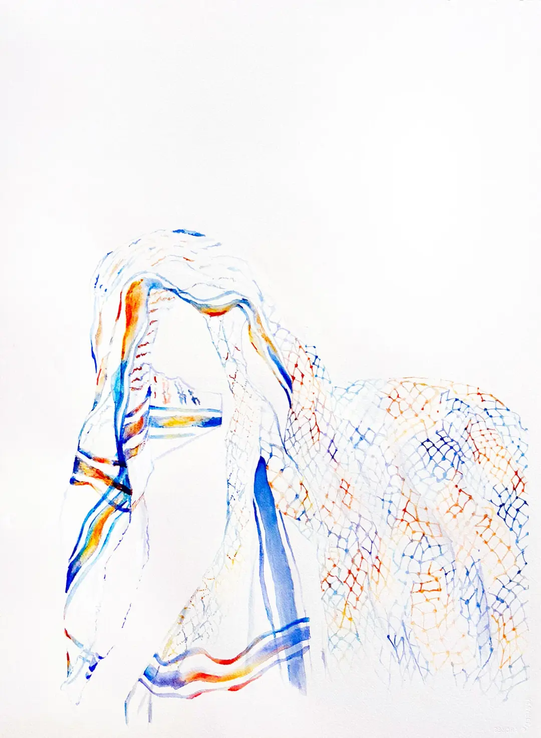 Empty Portrait in Blue and Yellow