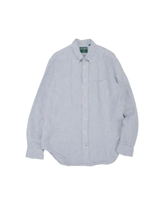 Gitman Vintage Bros. Blue Stripe Linen Long Sleeve Shirt