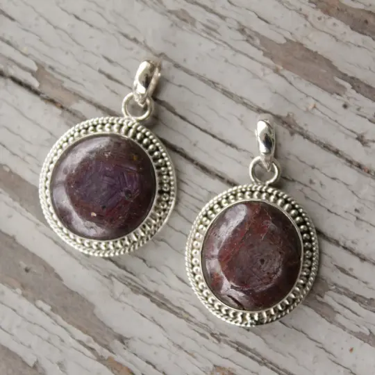 Corundum Pendant in Sterling Silver