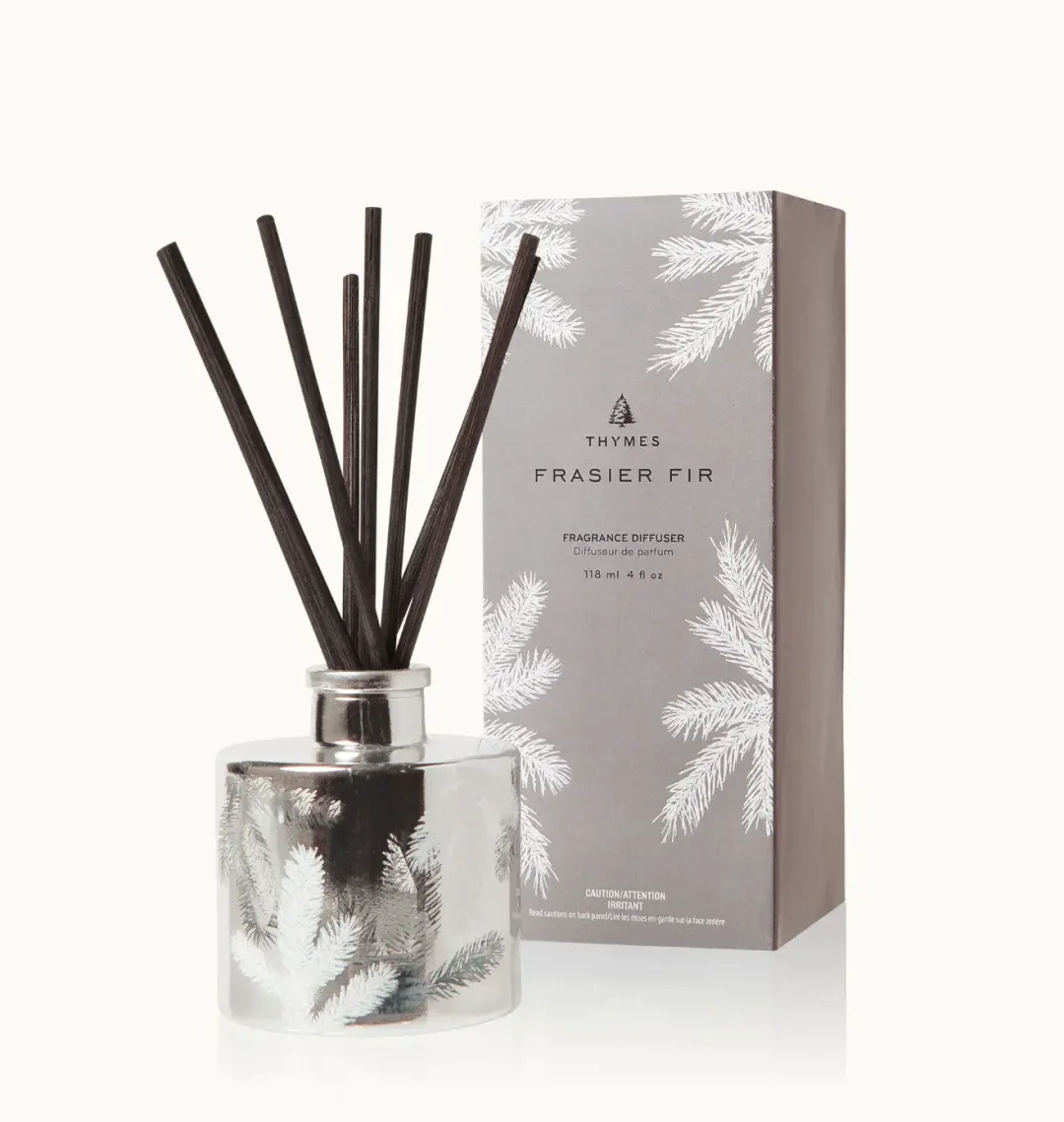 Thyme Frasier Fir Reed Diffuser, silver