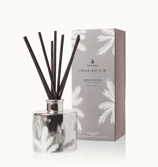 Thyme Frasier Fir Reed Diffuser, silver