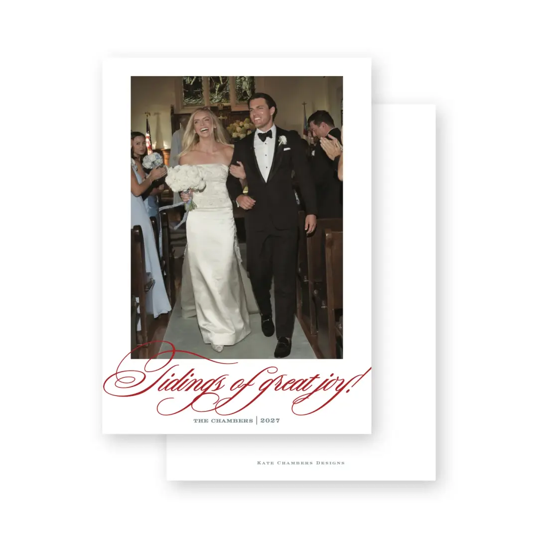 Red "Tidings of great joy" Holiday Card