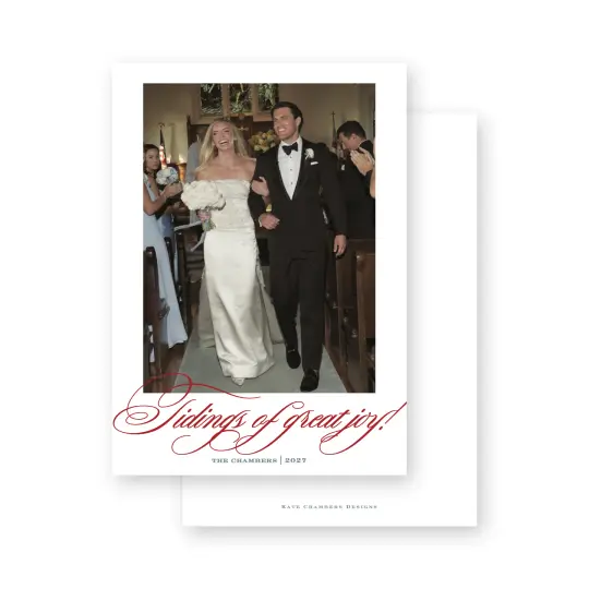 Red "Tidings of great joy" Holiday Card