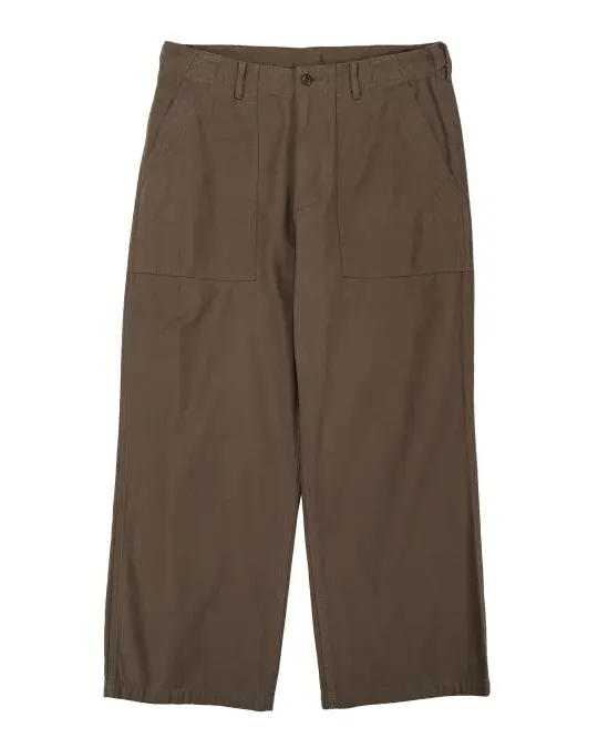 Beams Plus MIL Utility Trousers Reversed Sateen Olive Brown