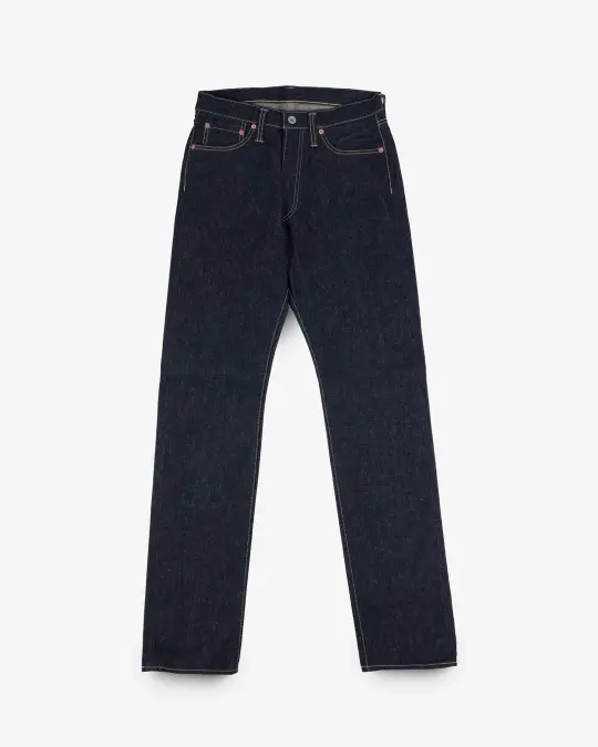 14oz Broken Twill Selvedge Denim Relaxed Tapered Cut Jeans - Indigo