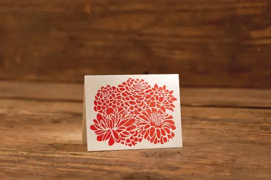 Chrysanthemum Letterpress Card (A2: 5.5 x 4.25")