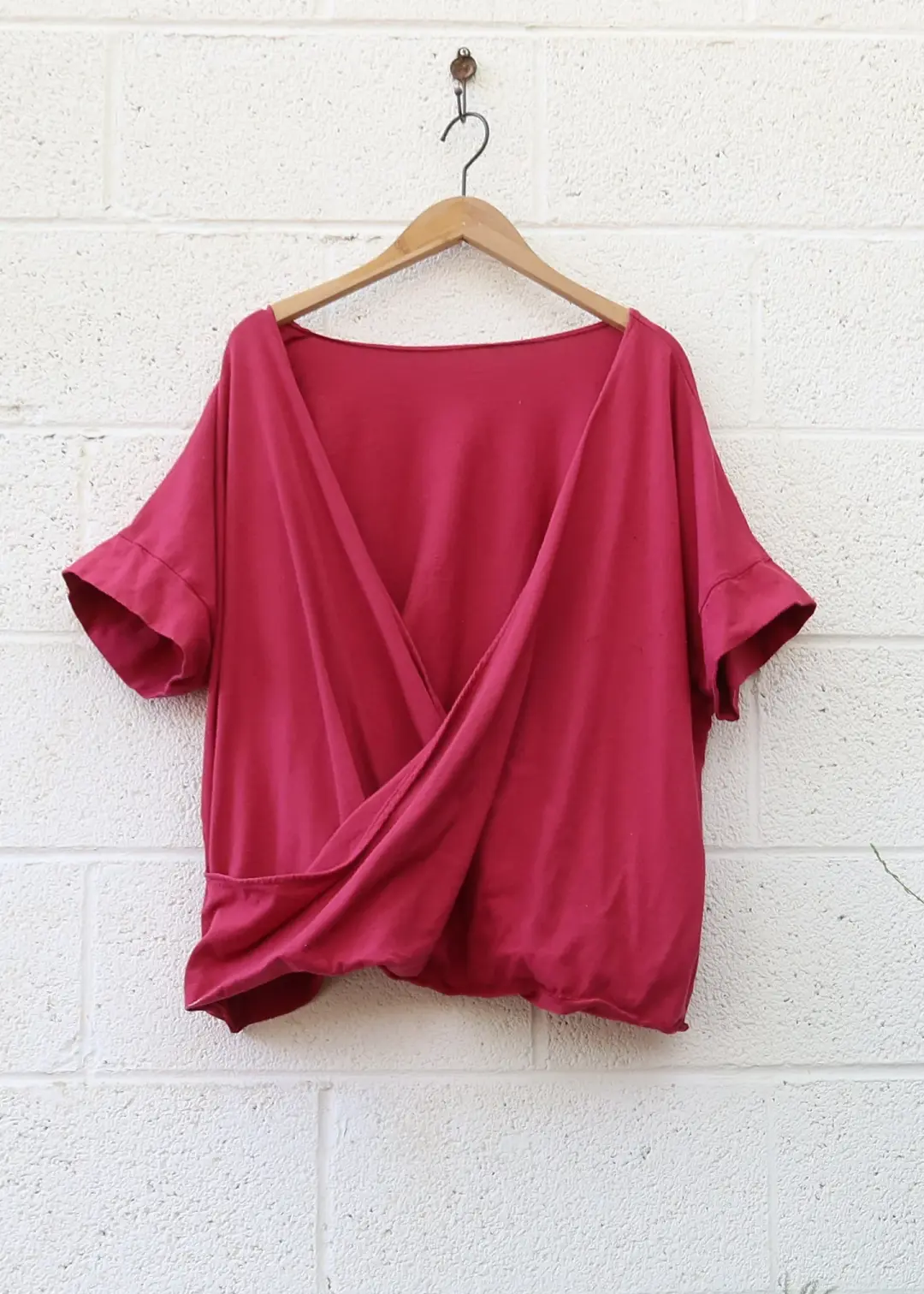 SAMPLE SALE - Magnolia Layering Shirt Kaftan / One Size / Organic Cotton / Red (1)