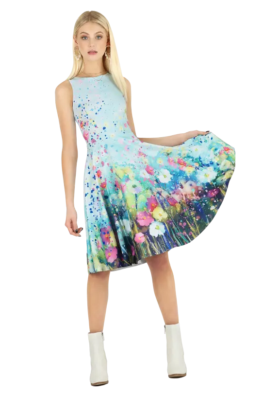 Dreaming In Watercolours Princess Midi Dress