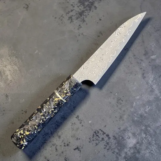 Nigara Anmon SG2 Petty 120mm with Carbon Fiber and Gold Fleck Handle