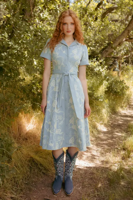 Bennett Dress in Cream Embroidery
