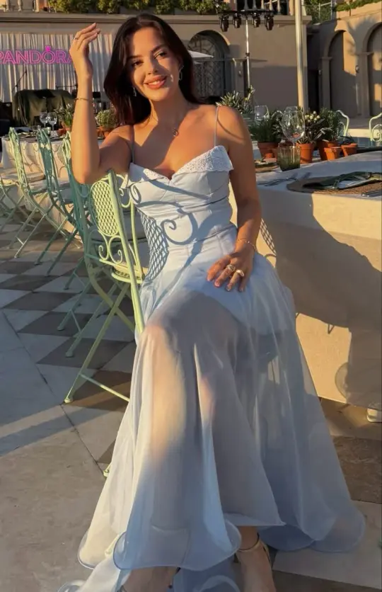 Resort Tulle Prom Gown Pale Blue Women's Corset Maxi Casual Dress Evening Dress RS2960