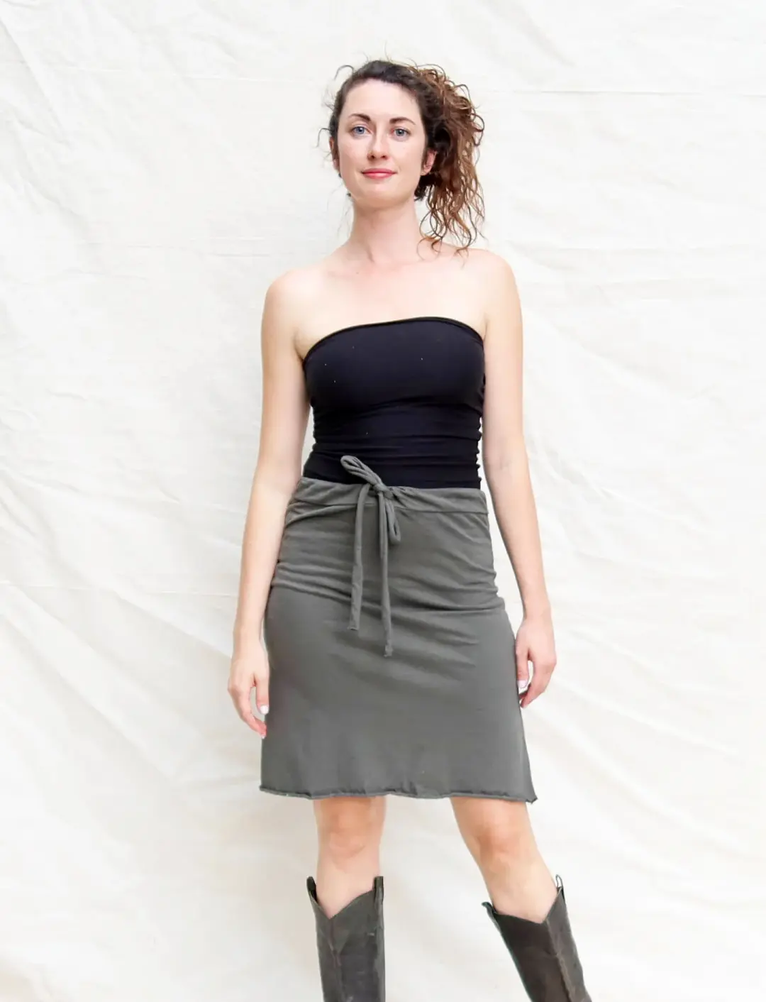 Drawstring Waist Simplicity Short Skirt