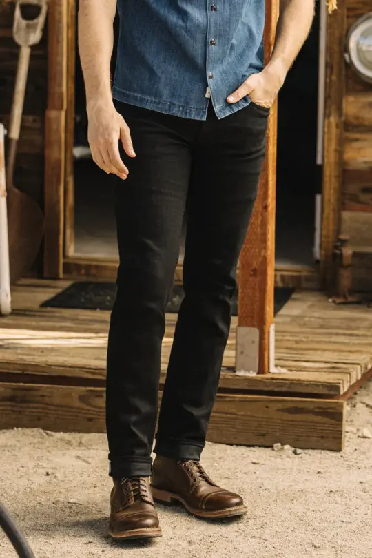 The Pen Slim - Black Raw 10.5oz Selvedge