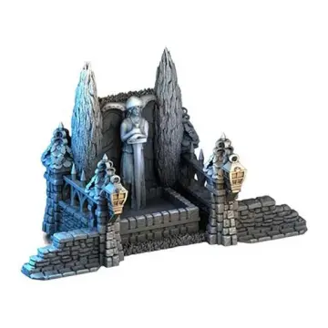Village Streets Pack 28mm 3D printed medieval fantasy town terrain, 3D render, reverse angle