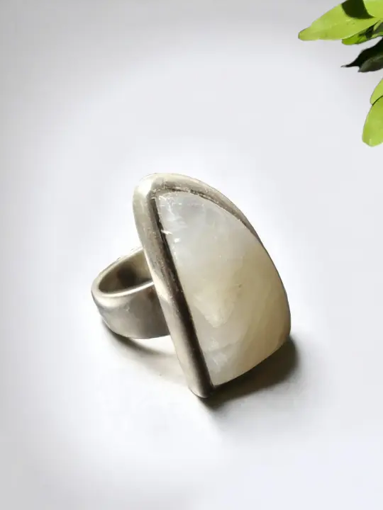 Silver Moonstone Ring