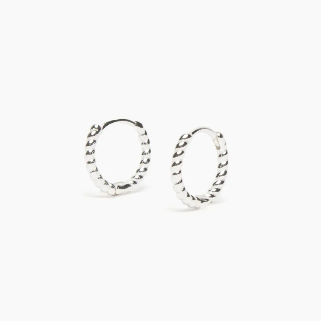 Twisted Hinged Huggie Hoop Earrings