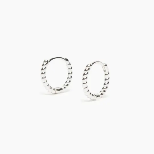 Twisted Hinged Huggie Hoop Earrings