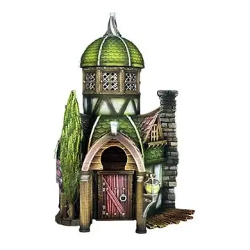 Parsley and Thyme Cottage 28mm 3D printed medieval fantasy town terrain, painted example, front view
