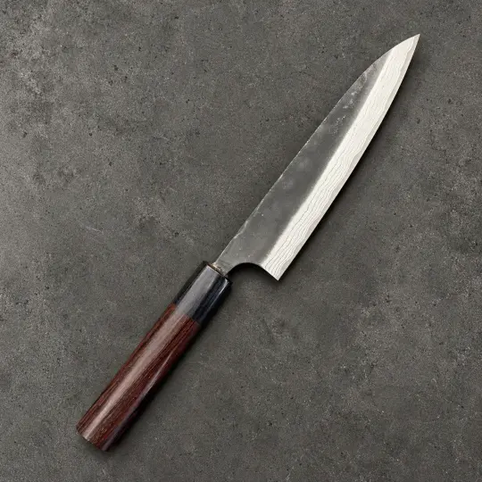 Anryu Shiro Kuro Damascus Petty 150mm – Rosewood Circle Handle