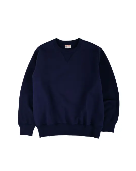 The Real McCoy's MC25104 12oz. Ball Park Crewneck Sweatshirt L. Navy