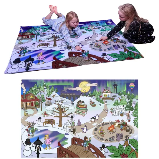 Pipp & Spalding Toddlers and Kids Seek-and-Find Winter in The Woodlands Blanket, Interactive Twin Bed Throw