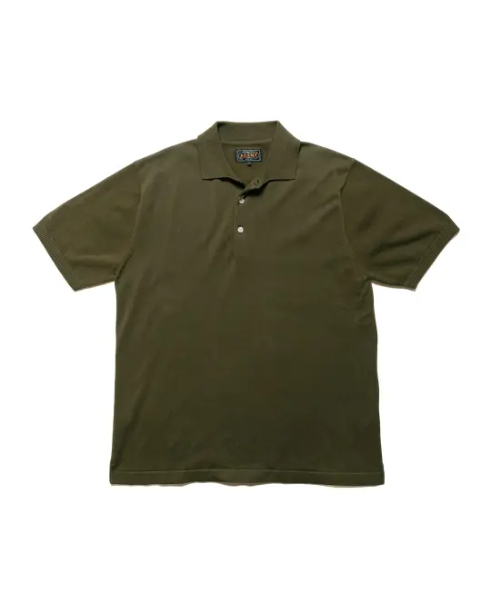 Beams Plus Knit Polo Solid 12G Green