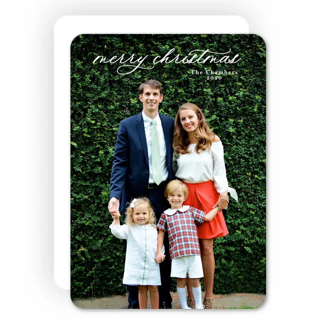 Cursive Merry Christmas Holiday Card