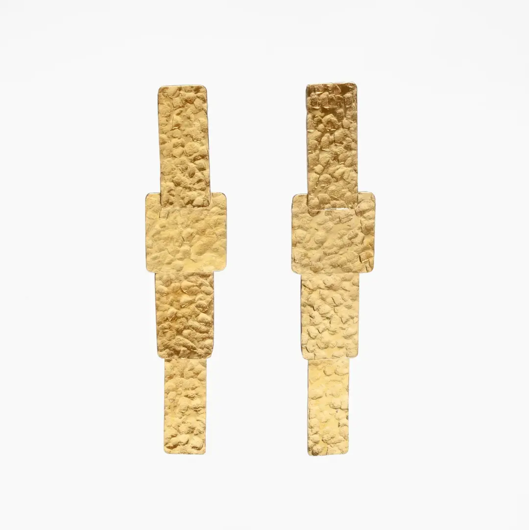 Delicate Tab Link Line Earrings